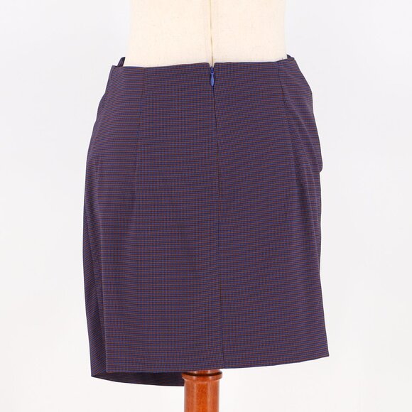 NWT ARITZIA BABATON Jethro Plaid Faux Twist Mini Skirt Asymmetric Purple Size 6 - Picture 7 of 10
